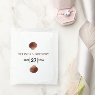 Beach Seashell Clams Wedding Tea Bag Drink Mix