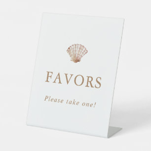 Beach Seashell Favors Pedestal Sign