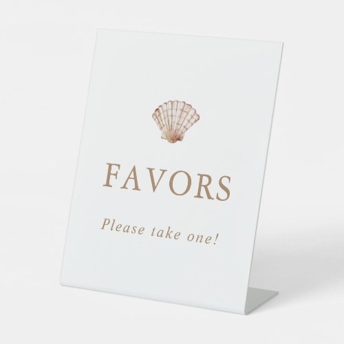 Beach Seashell Favors Pedestal Sign