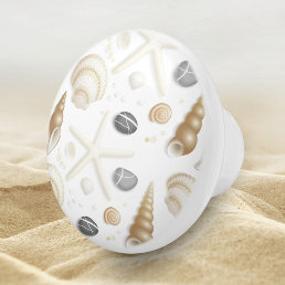 Beach Seashell Pattern Design Ceramic Knob