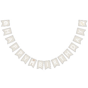 Beach Seashell Sandcastle Starfish Happy Birthday Bunting Flags