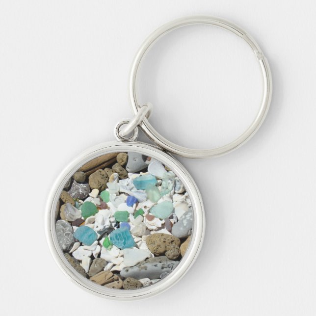 Beach Seashell Sea Glass Driftwood keychains (Front)