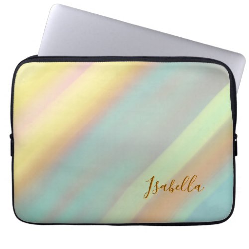 Beach Seashell Vibe Custom Name Laptop Sleeve
