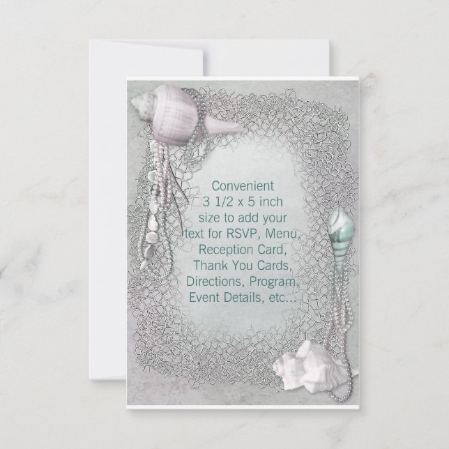 Beach Seashells Beach Wedding RSVP Invitation (Front)