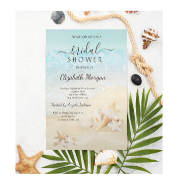 Beach Seashells Bridal Shower  Invitation by Biglibigli at Zazzle