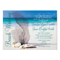 Beach Seashells Destination Wedding Invitations