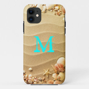 Beach Seashells Hawaii Sand Monogram IPHONE 5 Case