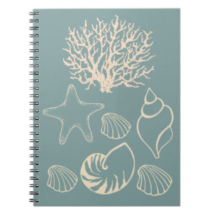 Beach Seashells Nautical Journal Notebook Gift