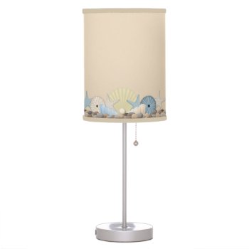 Beach Seashells  Starfish And Urchins Table Lamp by Truly_Uniquely at Zazzle