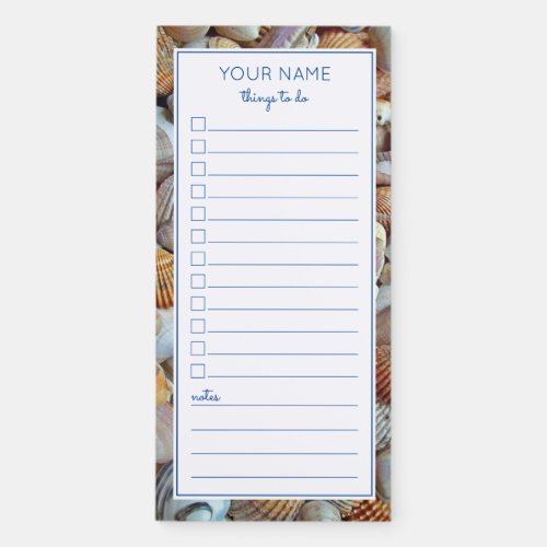 BEACH SEASHELLS TO DO MAGNETIC NOTEPAD
