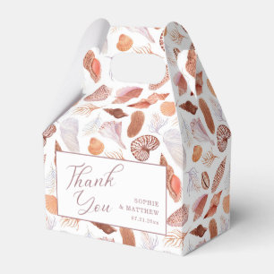 Beach Seashells Watercolor Coastal Chic Wedding Favor Boxes