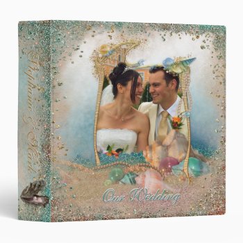 Beach Seashells Wedding Album Your Photo Binder by Wedding_Trends at Zazzle