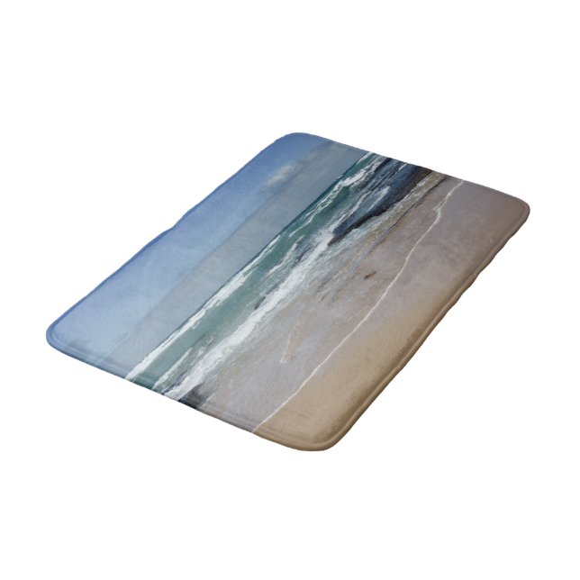 Beach Seashore Memory Foam Bath Mat (Angled)