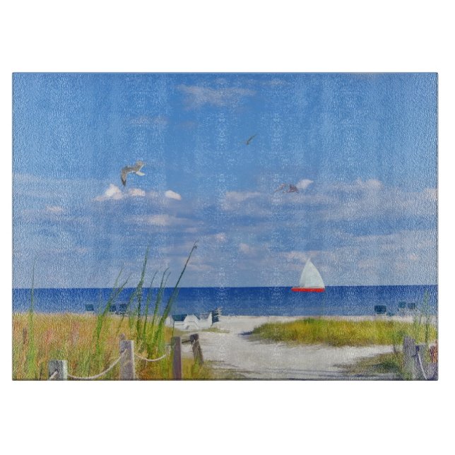 Beach, Seaside, and Birds Cutting Board (Front)