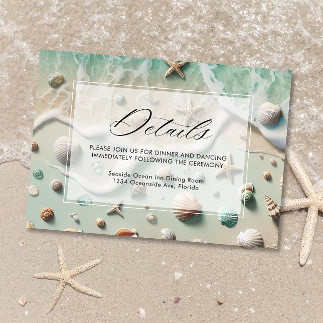 Beach Seaside Destination Wedding Details Enclosure Card (Creator Uploaded)