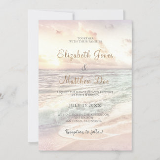 Beach Seaside/Ocean Sunset Wedding Invitation