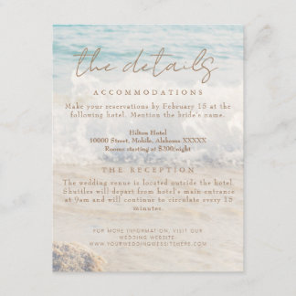 Beach Seaside/Oceanside Wedding Details Enclosure Card