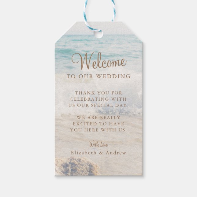 Beach Seaside/Oceanside Wedding  Gift Tags (Front)