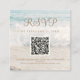 Beach Seaside/Oceanside Wedding Scan Code RSVP Enclosure Card