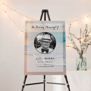 Beach Seaside Photo Funeral Memorial Sympathy Foam Board