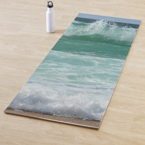 Beach Seaside Sea Waves Sand Fitness Template Top Yoga Mat