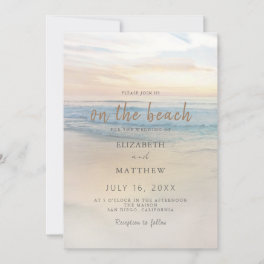 Beach Seaside Sunset Wedding Invitation