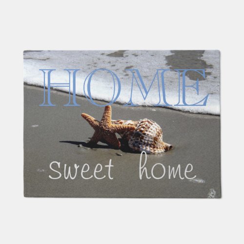 BeachSeastarSeashell  Home Sweet Home Doormat