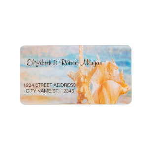 Beach,Seastar,Seashell Label