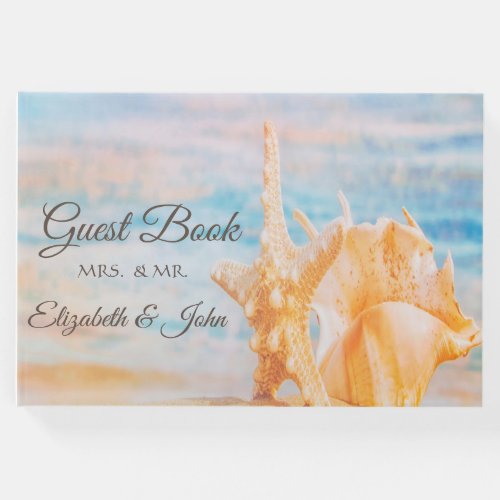  BeachSeastarSeashell  Wedding  Guest Book