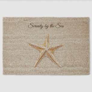 Beach Serenity by the Sea Starfish Fiber Doormat