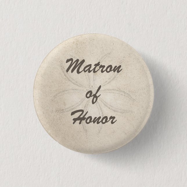 Beach Serenity Matron of Honor Button (Front)