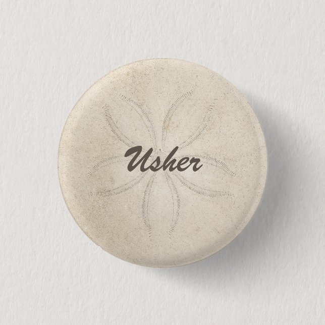 Beach Serenity Usher Button (Front)