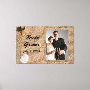 Beach Serenity Wedding Photo Wrapped Canvas