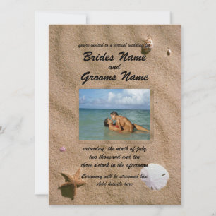 Beach Serenity with Photo Virtual Wedding Invitation