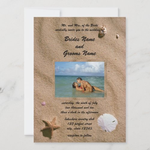 Beach Serenity with Photo Invitation