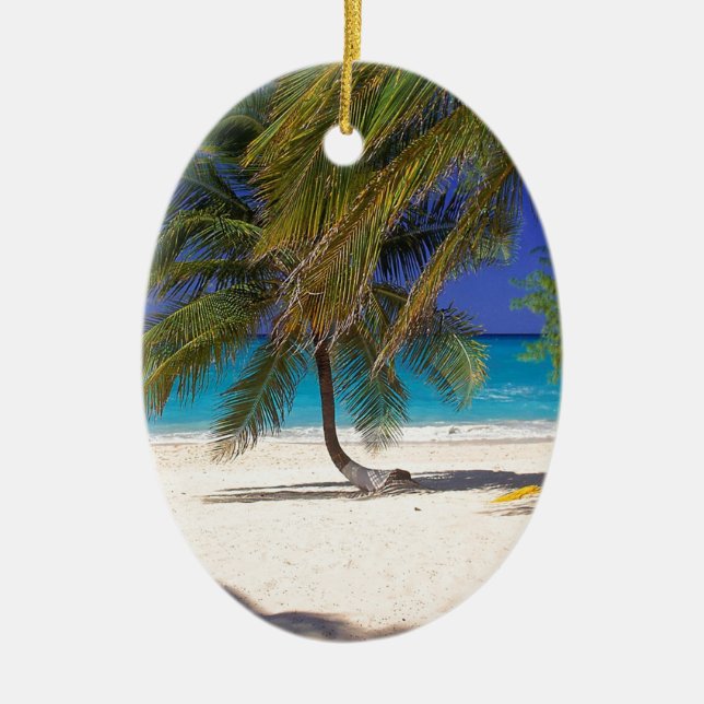Beach Seven Mile Grand Cayman Ceramic Ornament (Front)