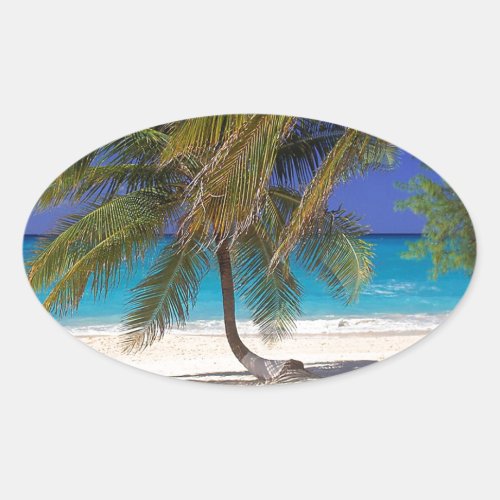 Beach Seven Mile Grand Cayman Oval Sticker