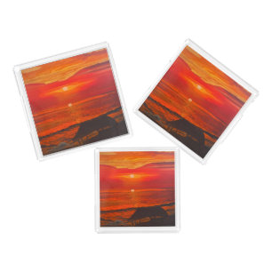 Beach Shack, Original by Gary Poling Acrylic Tray