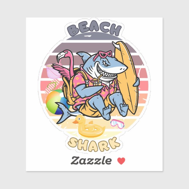 Beach Shark Adventures  Sticker (Sheet)