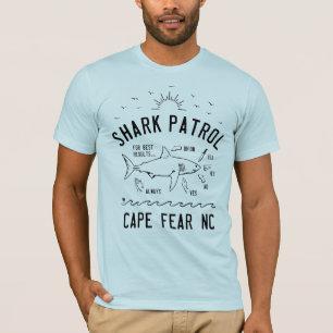 Beach Shark Patrol - Cape Fear NC - Black T-Shirt