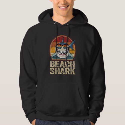 Beach Shark  Retro Daddy Dad Father Day  Papa Hoodie