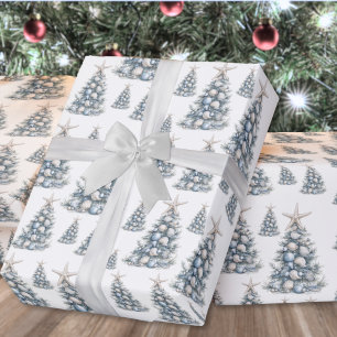Beach Shell Christmas Tree Pattern Wrapping Paper