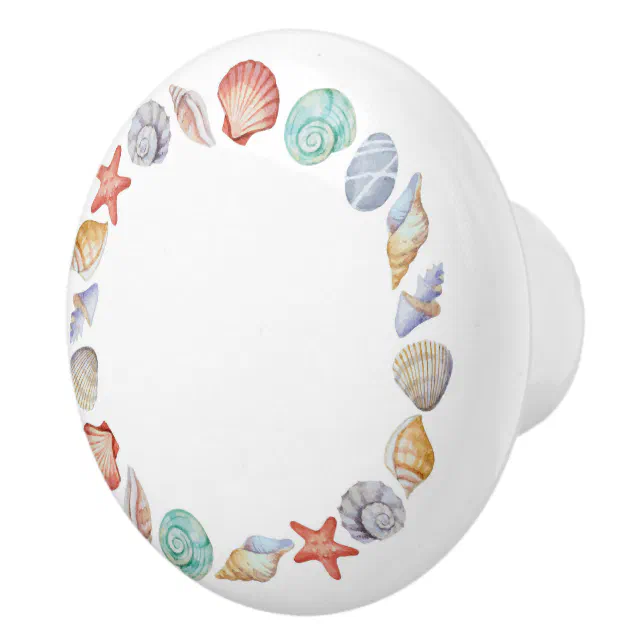 Beach Shell Circle Drawer Knobs | Zazzle
