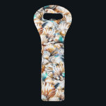 Beach shell clam oyster pearl collage coastal wine bag<br><div class="desc">A beautiful collage featuring AI generated scallop, clam and oyster shells, some of which have pretty pearls resting inside them, in shades of blue, brown, bronze, ivory and beige set in a collage which has a mother of pearl shimmer to it. This marine inspired design is ideal for a beach...</div>