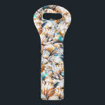 Beach shell clam oyster pearl collage coastal wine bag<br><div class="desc">A beautiful collage featuring AI generated scallop, clam and oyster shells, some of which have pretty pearls resting inside them, in shades of blue, brown, bronze, ivory and beige set in a collage which has a mother of pearl shimmer to it. This marine inspired design is ideal for a beach...</div>