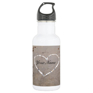 Beach Shell Heart Personalized With Your Name Stainless Steel Water Bottle