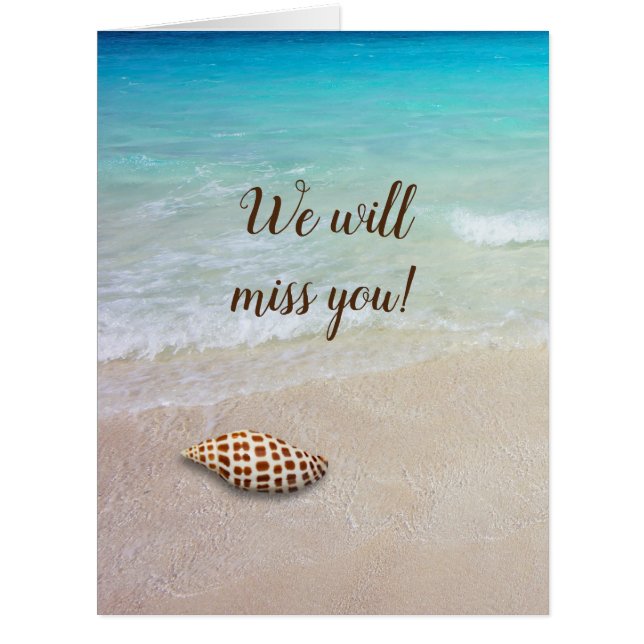 Beach Shell Ocean Going Away Custom Oversized Card (Front)