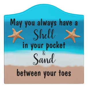 Beach Shell Ocean Nautical Door Sign