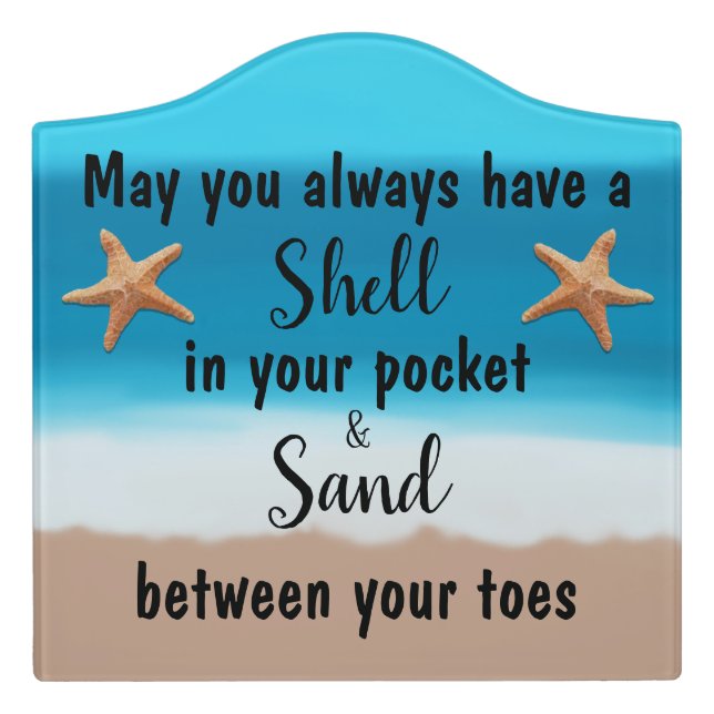 Beach Shell Ocean Nautical Door Sign (Large Crest Front)