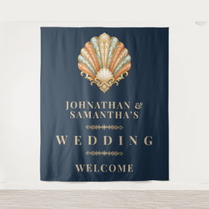 Beach Shell Wedding Photo backdrop